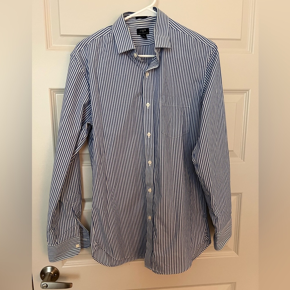 Men’s J Crew Blue Striped Button Up